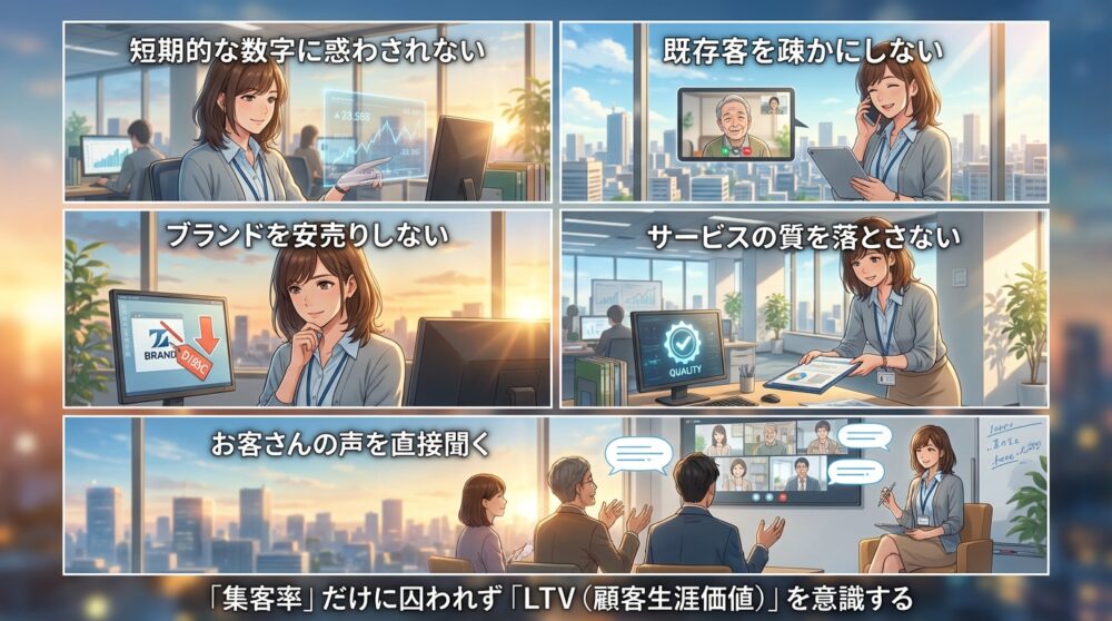 「集客率」だけに囚われず「LTV（顧客生涯価値）」を意識する