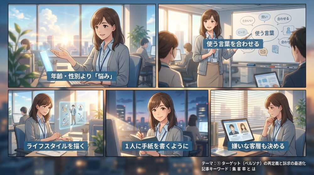 ① ターゲット（ペルソナ）の再定義と訴求の最適化