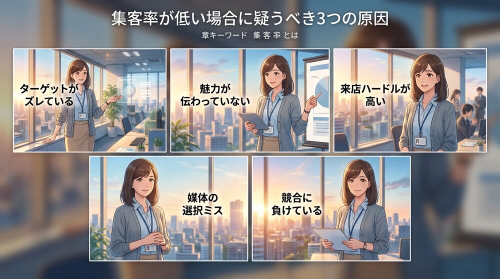 集客率が低い場合に疑うべき3つの原因