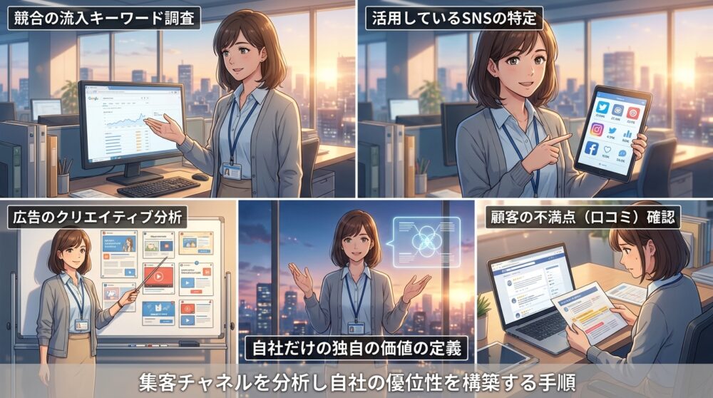 競合他社の集客チャネルを分析し自社の優位性を構築する手順