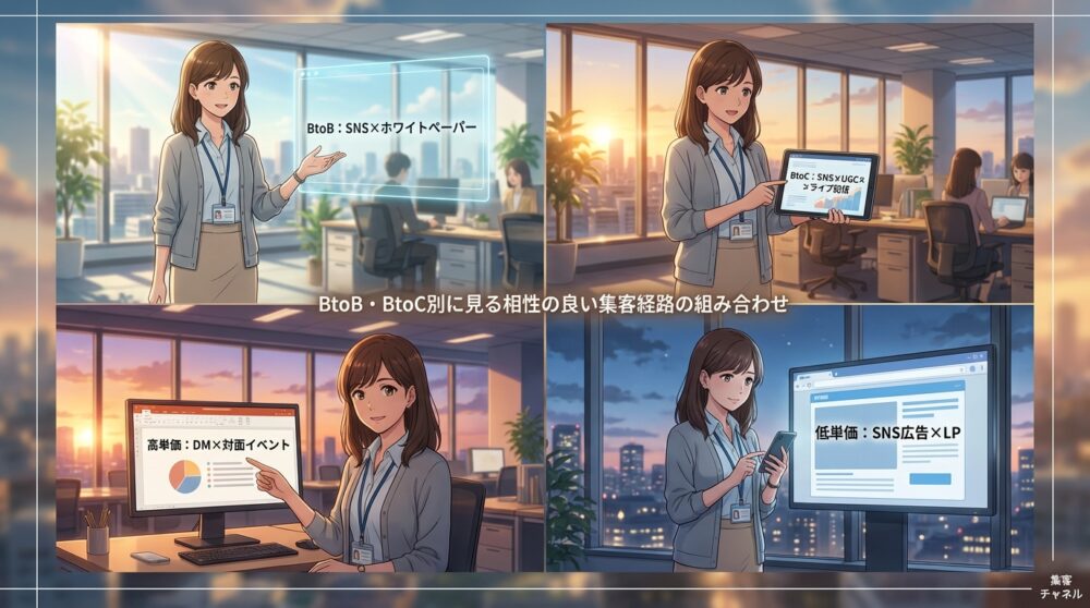 BtoB・BtoC別に見る相性の良い集客経路の組み合わせ