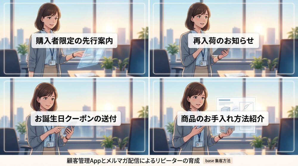 顧客管理Appとメルマガ配信によるリピーターの育成