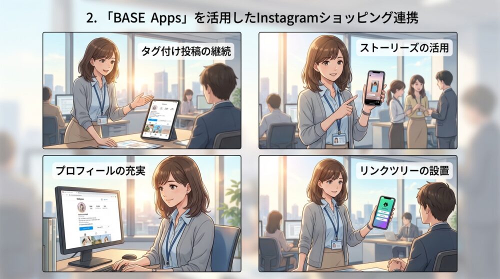 2. 「BASE Apps」を活用したInstagramショッピング連携