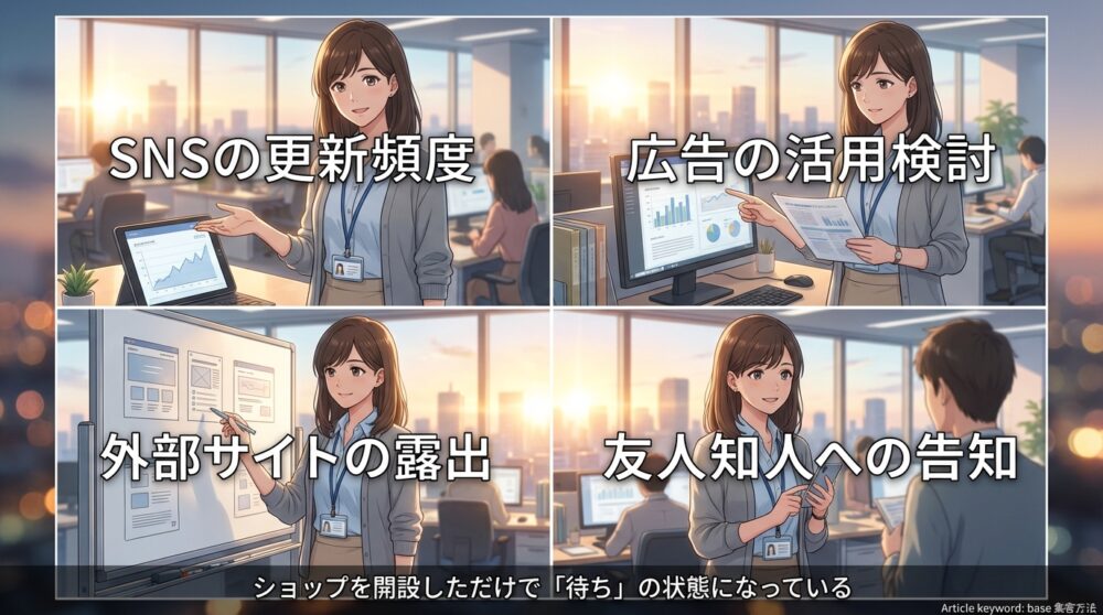 ショップを開設しただけで「待ち」の状態になっている