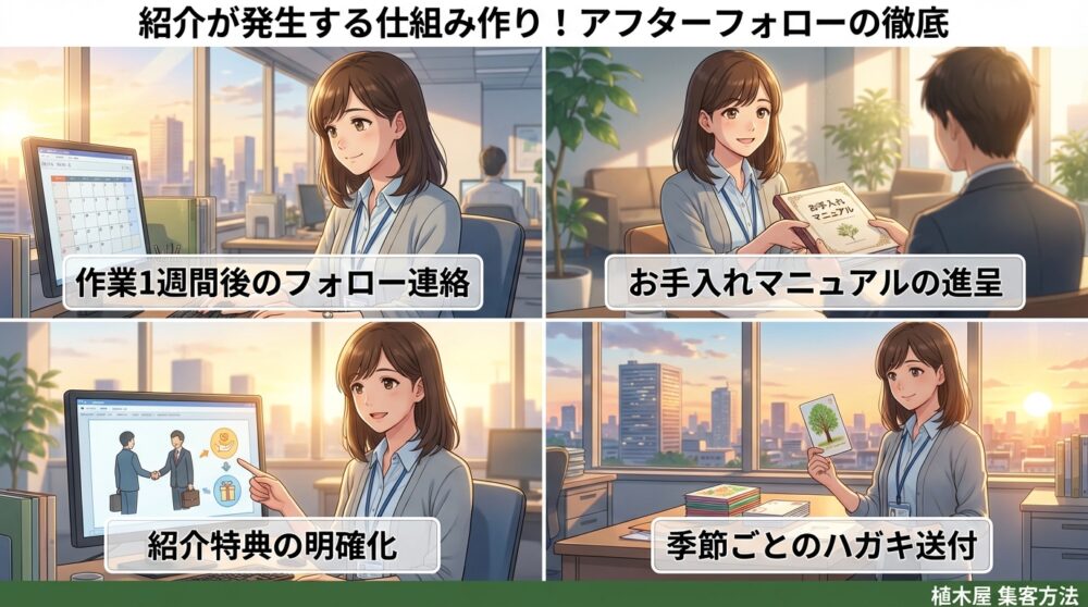 紹介が発生する仕組み作り！アフターフォローの徹底