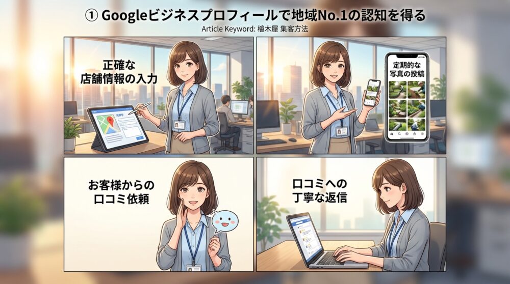 ① Googleビジネスプロフィールで地域No.1の認知を得る