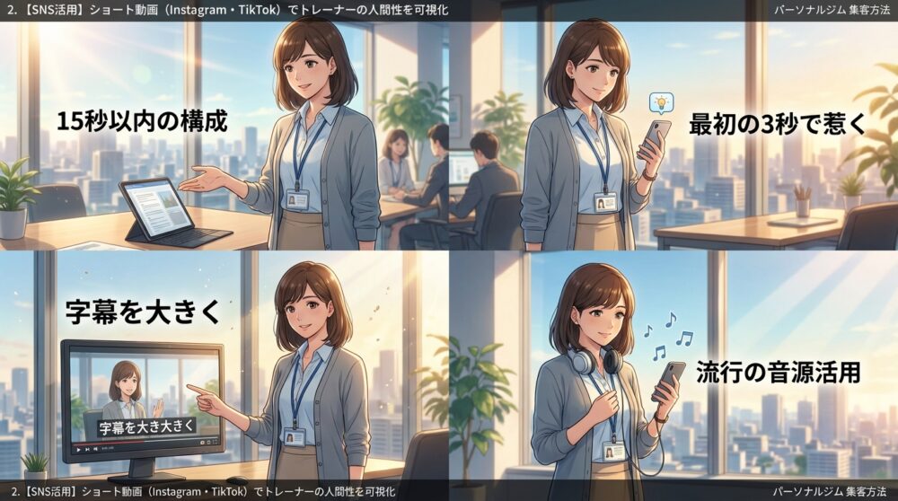 2. 【SNS活用】ショート動画（Instagram・TikTok）でトレーナーの人間性を可視化