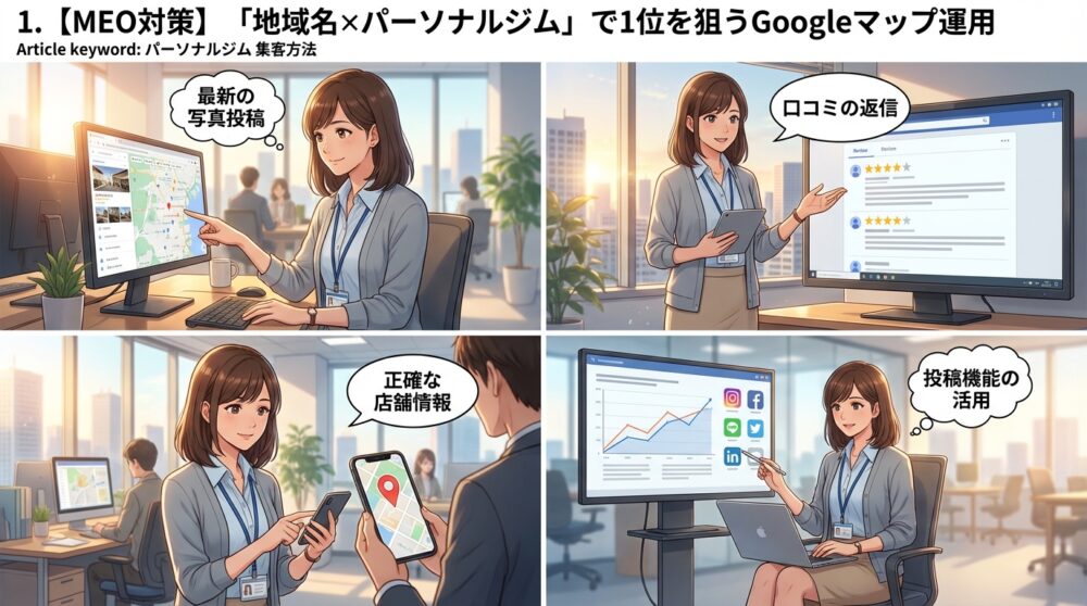 1. 【MEO対策】「地域名×パーソナルジム」で1位を狙うGoogleマップ運用