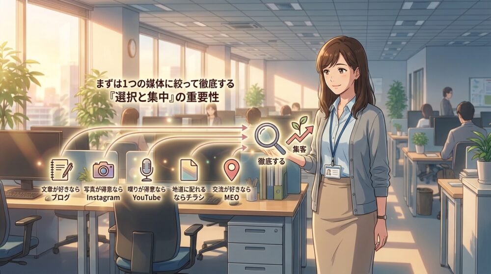 まずは1つの媒体に絞って徹底する「選択と集中」の重要性