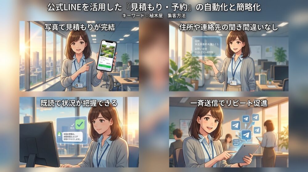 公式LINEを活用した「見積もり・予約」の自動化と簡略化