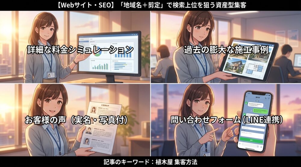 【Webサイト・SEO】「地域名+剪定」で検索上位を狙う資産型集客