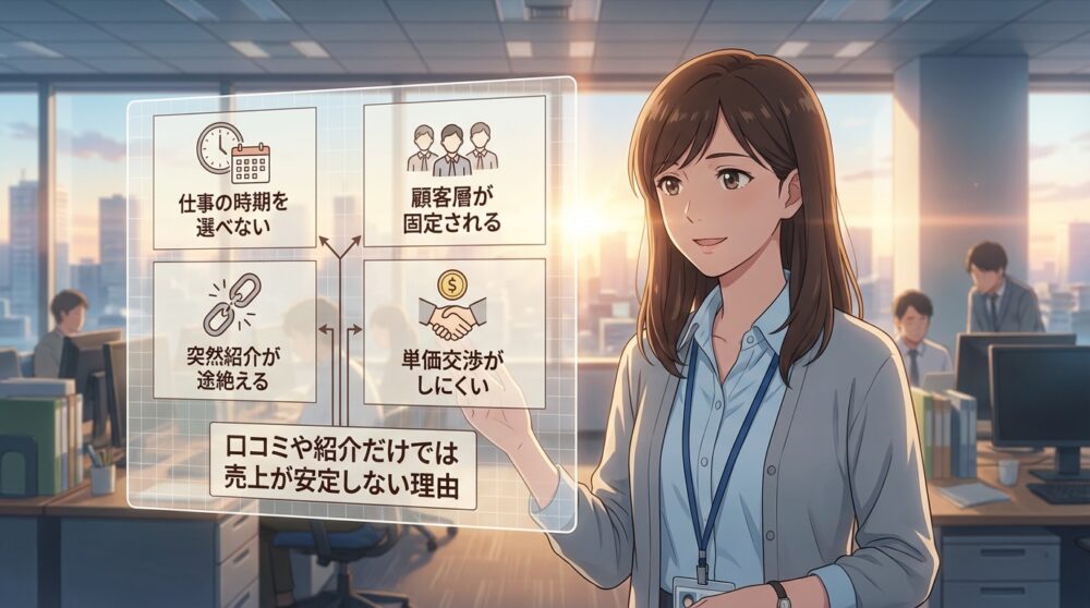 口コミや紹介だけでは売上が安定しない理由