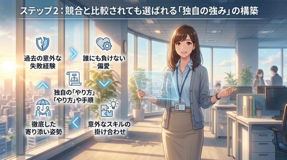 ステップ2:競合と比較されても選ばれる「独自の強み」の構築
