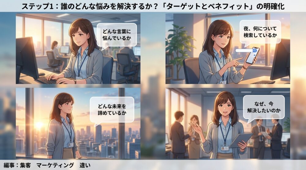 ステップ1:誰のどんな悩みを解決するか?「ターゲットとベネフィット」の明確化