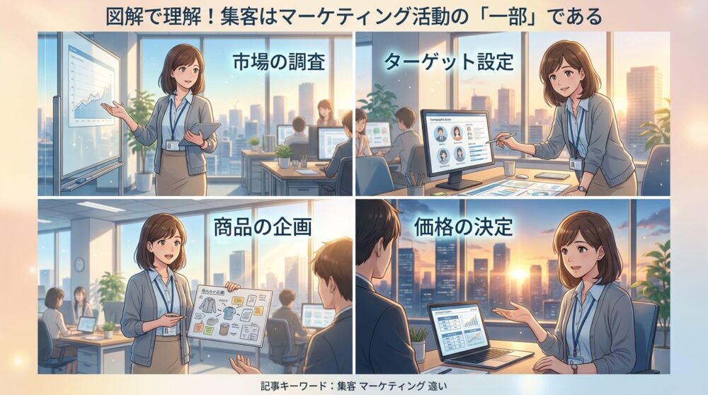 図解で理解!集客はマーケティング活動の「一部」である