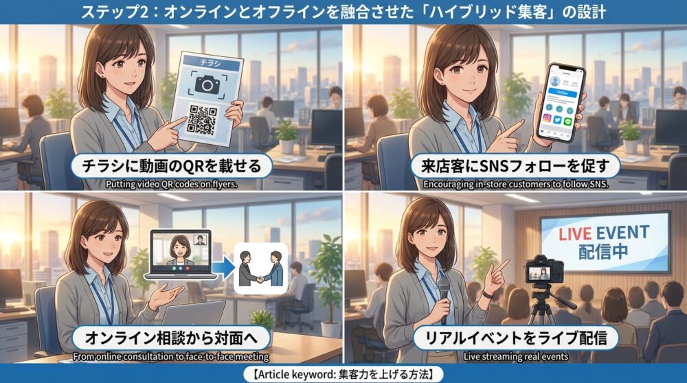 ステップ2:オンラインとオフラインを融合させた「ハイブリッド集客」の設計