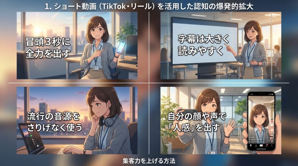 1. ショート動画(TikTok・リール)を活用した認知の爆発的拡大