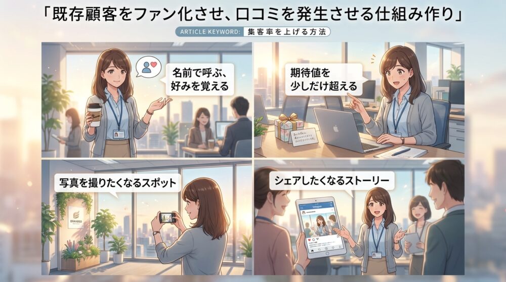 既存顧客をファン化させ、口コミを発生させる仕組み作り
