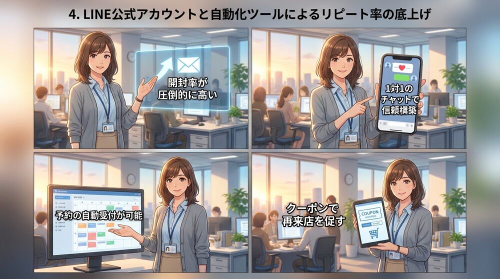 4. LINE公式アカウントと自動化ツールによるリピート率の底上げ