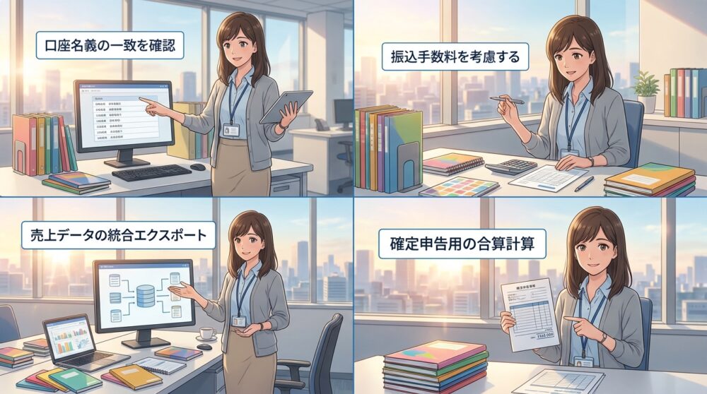 収益化もスムーズ！同一銀行口座の登録と売上管理の仕組み