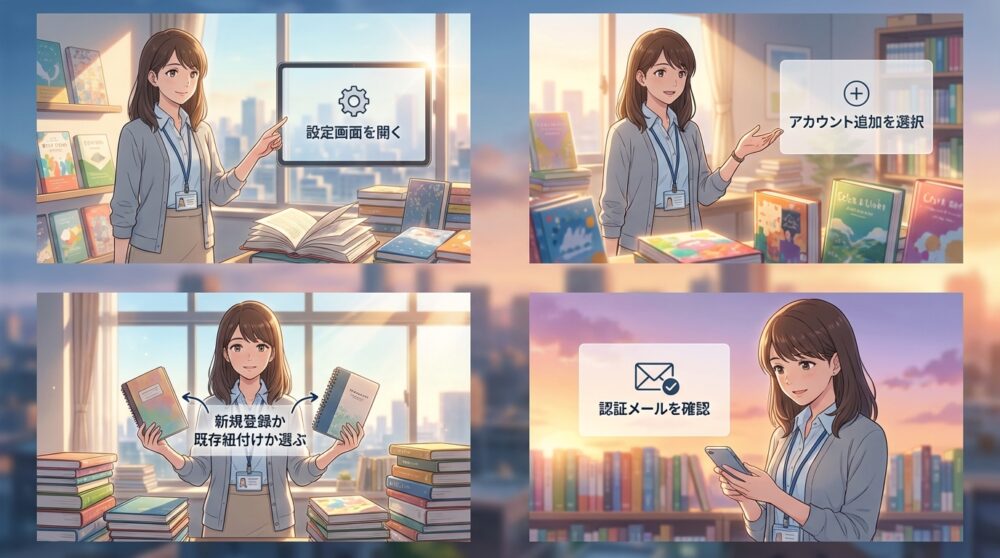 マルチアカウント機能で最大5つまで紐付ける設定