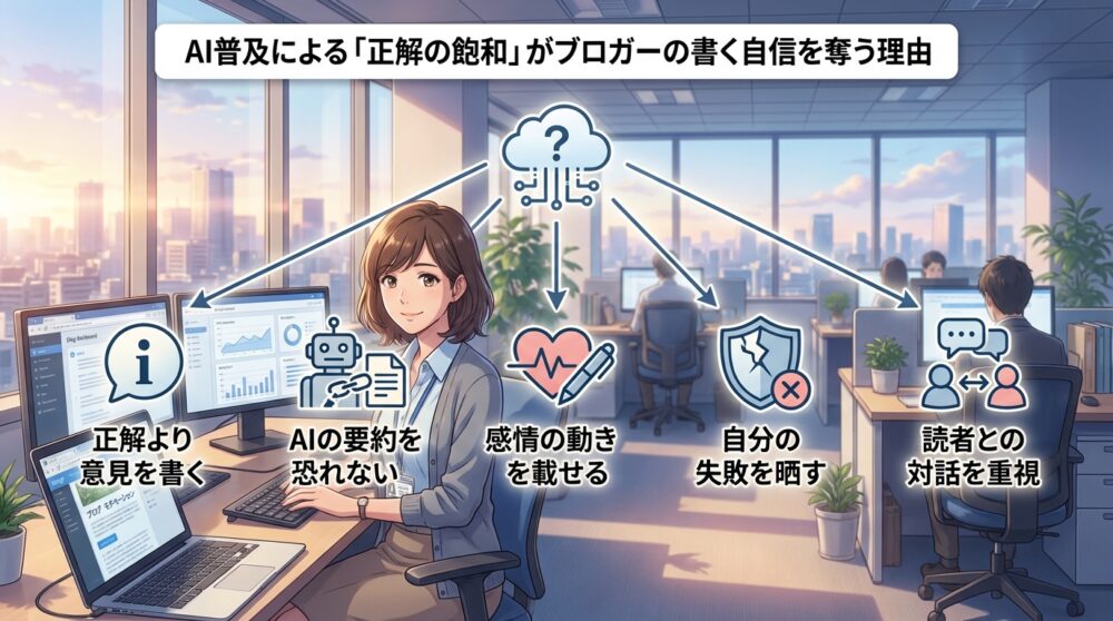 AI普及による「正解の飽和」がブロガーの書く自信を奪う理由