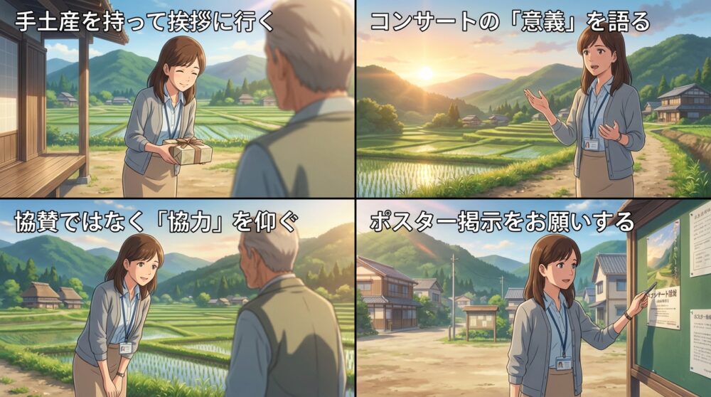 地方や田舎のコンサート集客方法に欠かせない「地元有力者」への根回し術