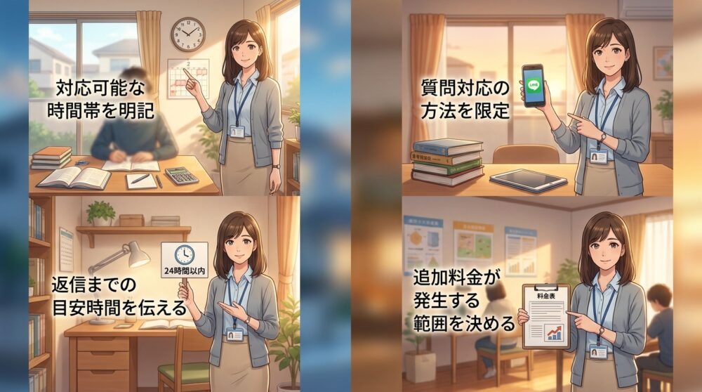 指導時間外の対応ルールを決めずトラブルになる