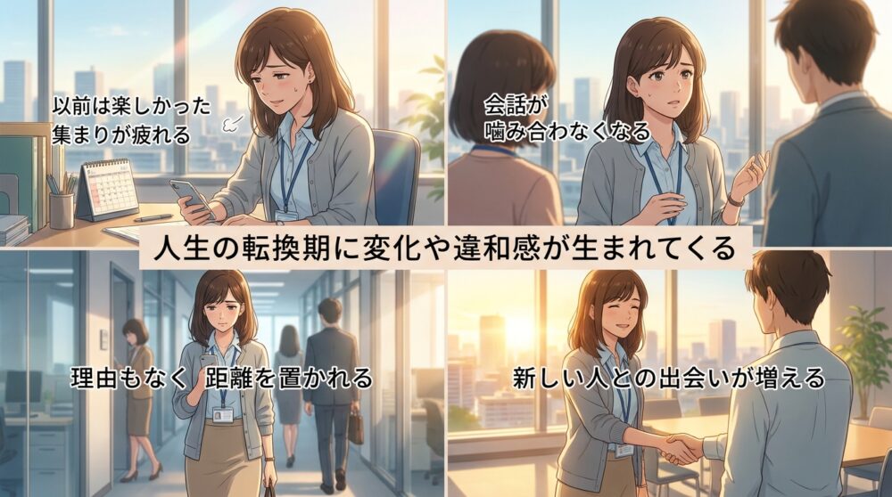 人間関係に変化や違和感が生まれてくる