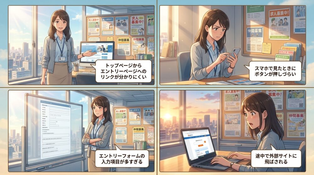 エントリーページで候補者が離脱する導線