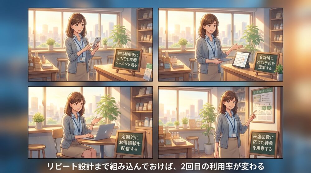 リピート設計まで組み込んでおけば、2回目の利用率が変わる