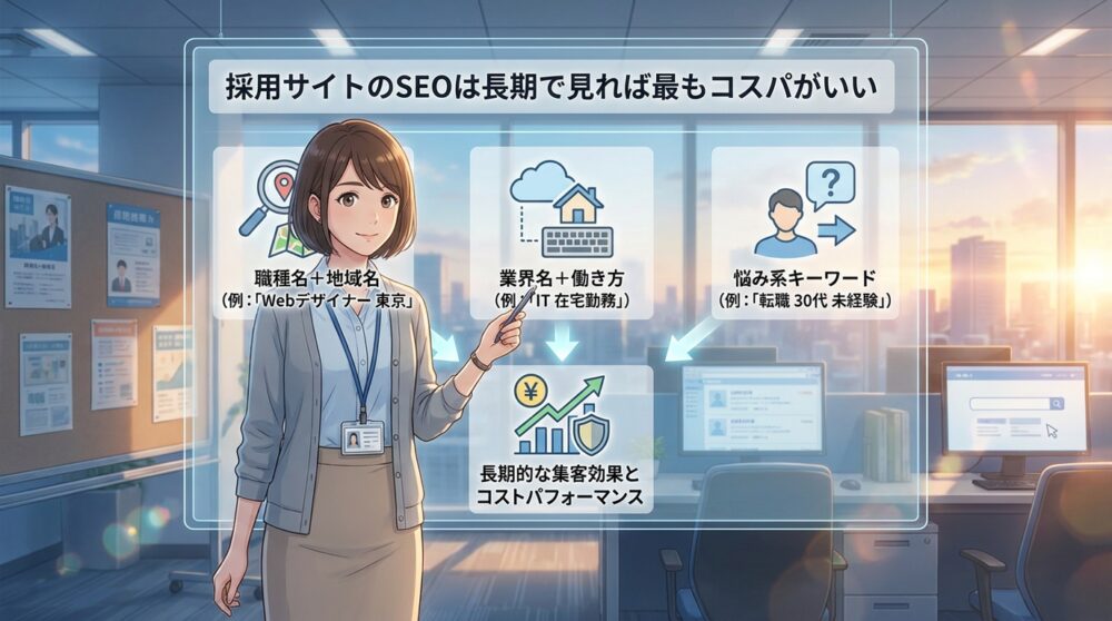 採用サイトのSEOは長期で見れば最もコスパがいい