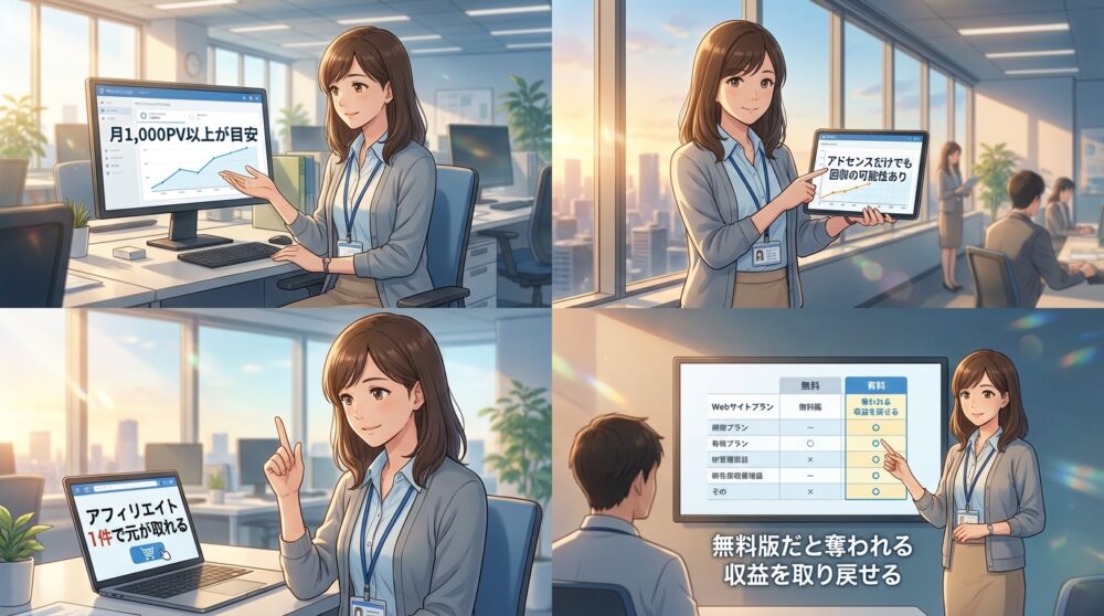 月1,000PV以上なら回収の道筋が見えてくる