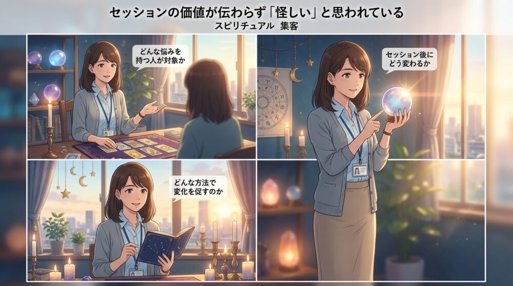 セッションの価値が伝わらず「怪しい」と思われている