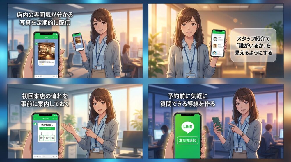 来店前の顧客接点を増やし、初回来店のハードルを下げる