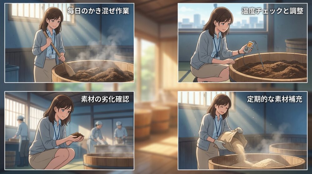 メンテナンス・温度管理・素材補充にかかる毎日の労力