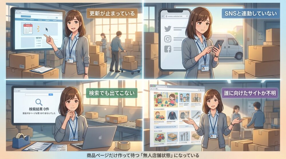 商品ページだけ作って待つ「無人店舗状態」になっている