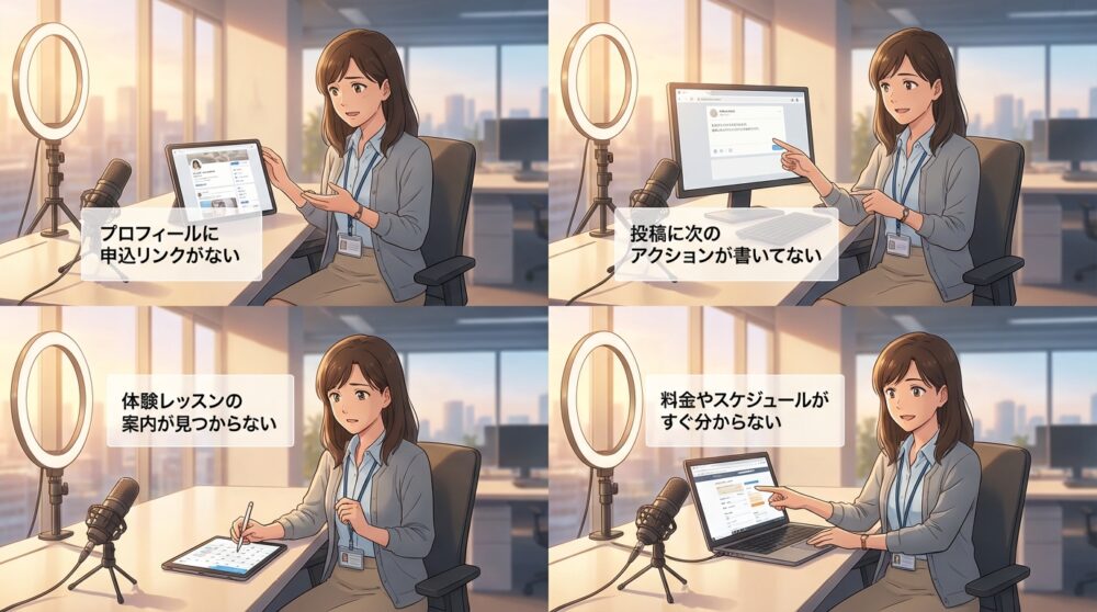 投稿を見た人が次に何をすればいいか迷っている