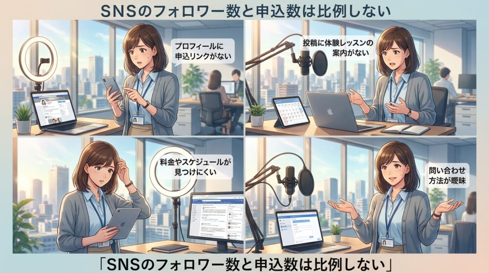 SNSのフォロワー数と申込数は比例しない