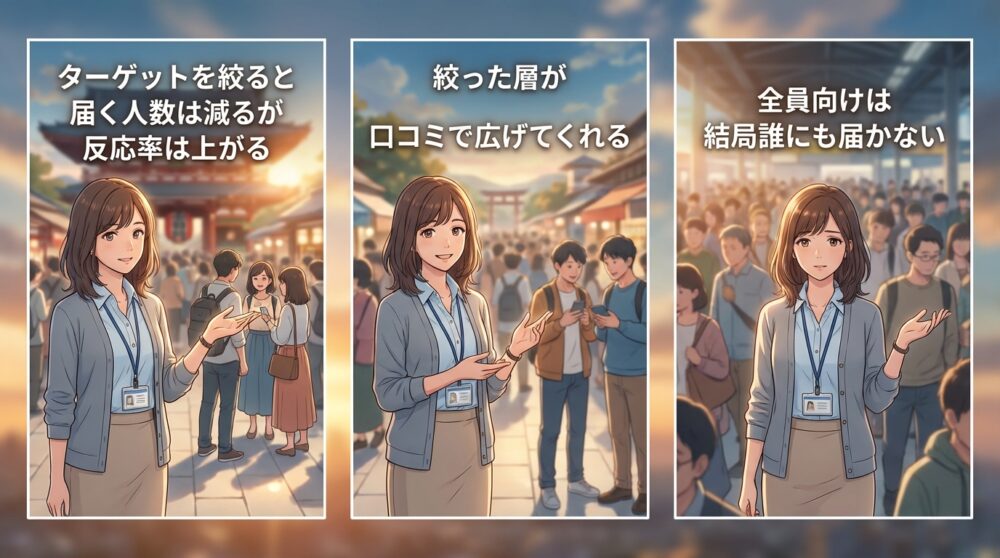 ターゲットを広げすぎて、誰にも刺さらなくなる