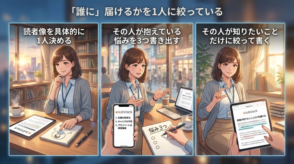 「誰に」届けるかを1人に絞っている