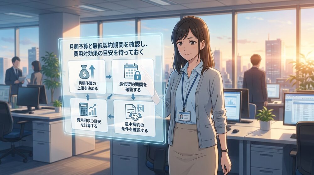 月額予算と最低契約期間を確認し、費用対効果の目安を持っておく
