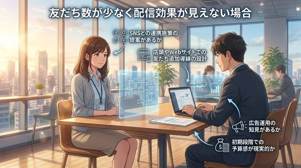 友だち数が少なく配信効果が見えない場合