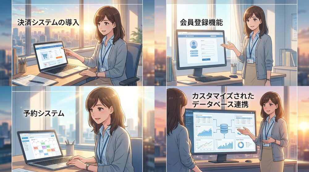 実装できる機能とテンプレートの関係