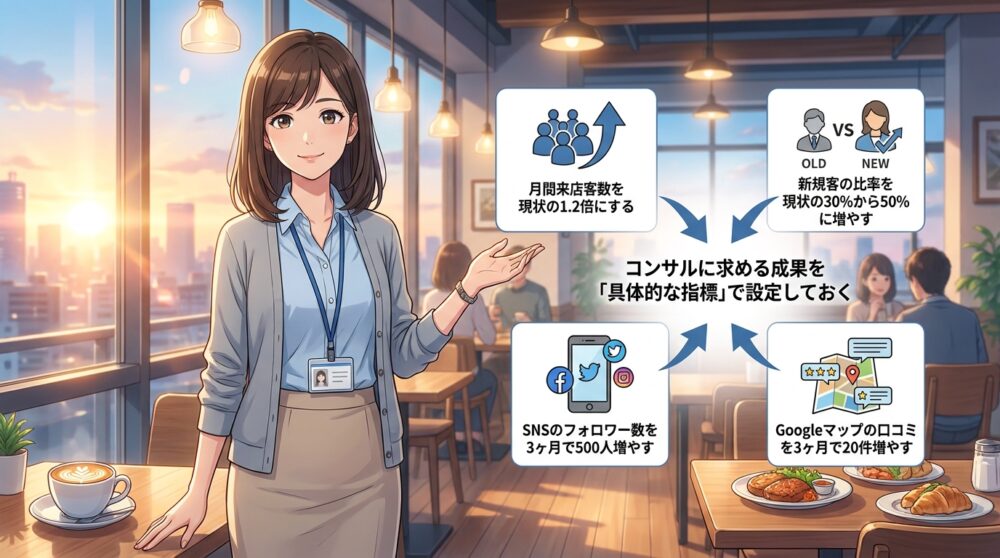 コンサルに求める成果を「具体的な指標」で設定しておく
