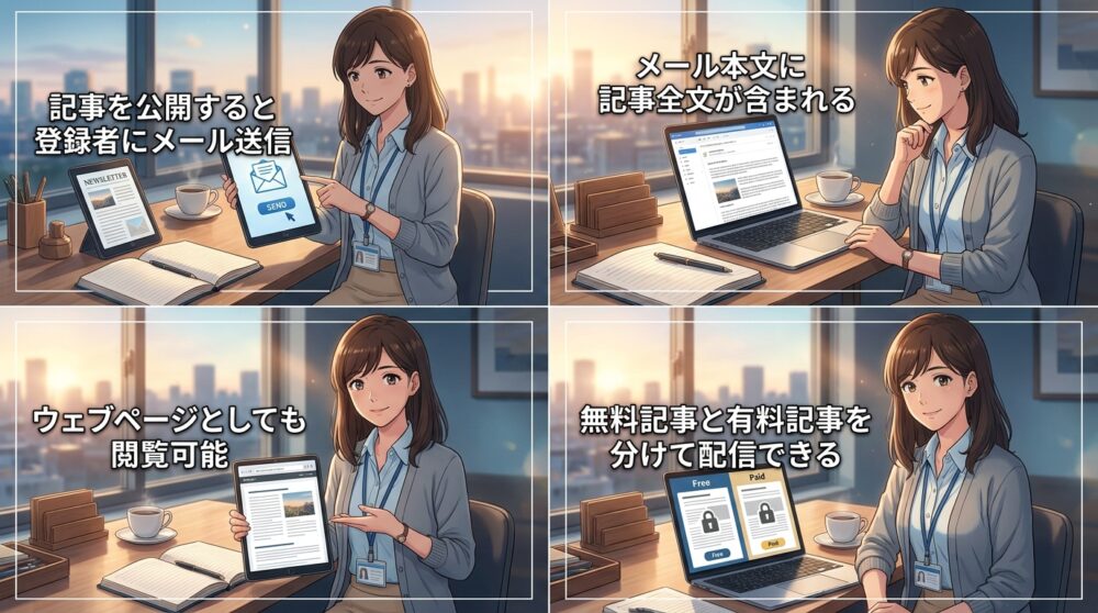 記事を書くとメールマガジンとして自動配信される