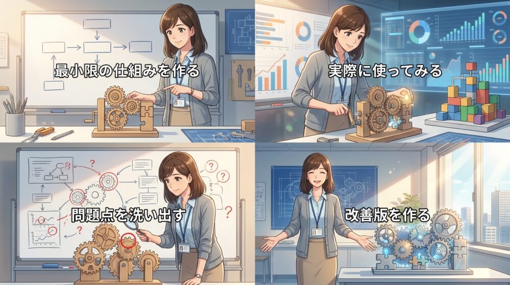 小さく始めて改善を繰り返すことを前提にしている