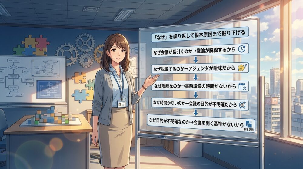 「なぜ」を繰り返して根本原因まで掘り下げる