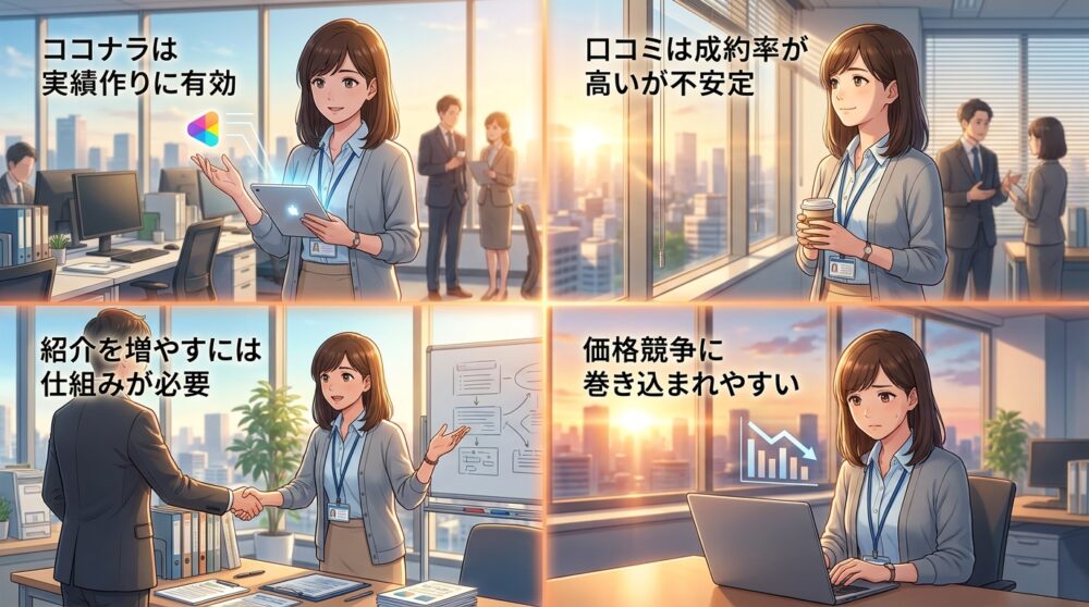 マッチング・紹介系（ココナラ・口コミ・人脈）の強みと適性