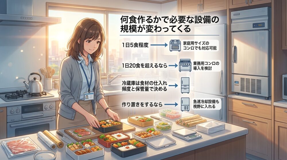 何食作るかで必要な設備の規模が変わってくる